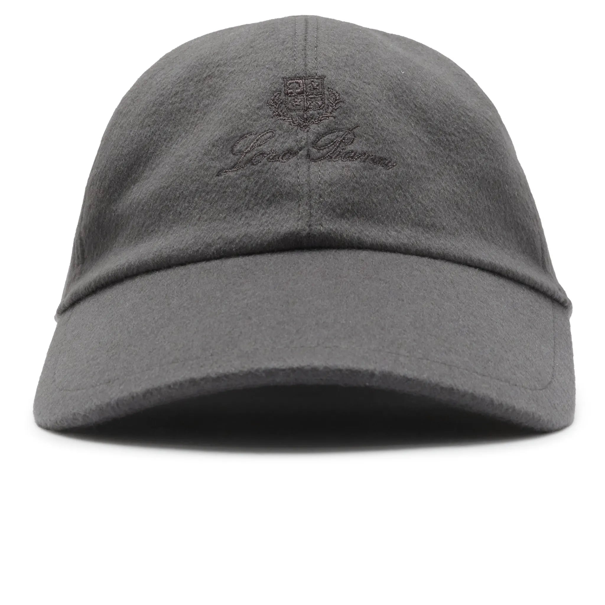 Front View of Loro Piana Cashmere Storm System Grey Baseball Cap FAF8520_E251
